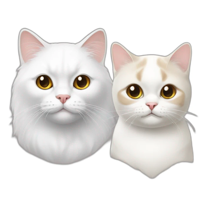 Chinese li hua cat and white persian cat sticker