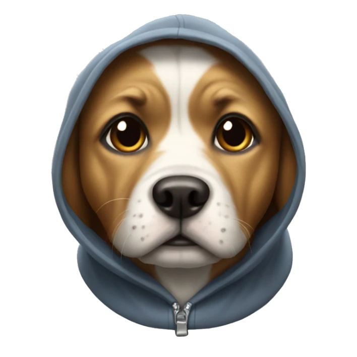 Dog wearing a hoodie dog sticker