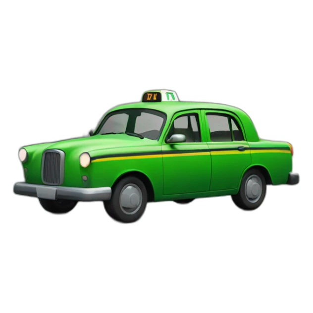 green taxi car sticker
