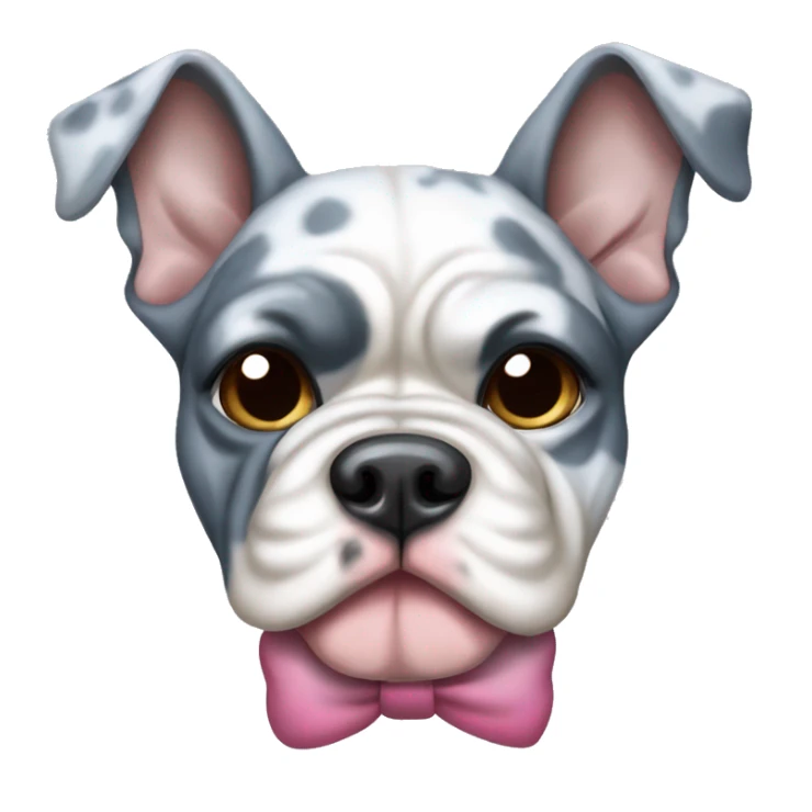 Blue Merle bulldog with bows sticker