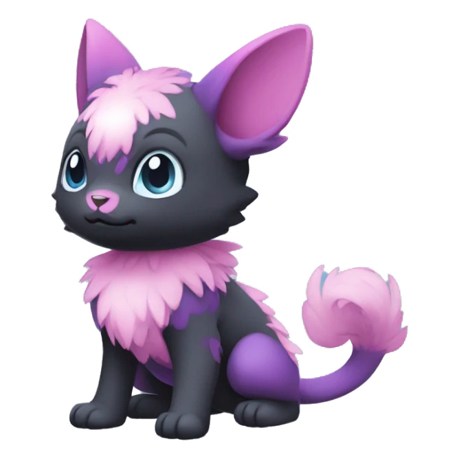 Cute cool black blue purple pink animal hybrid Fakemon full body sticker