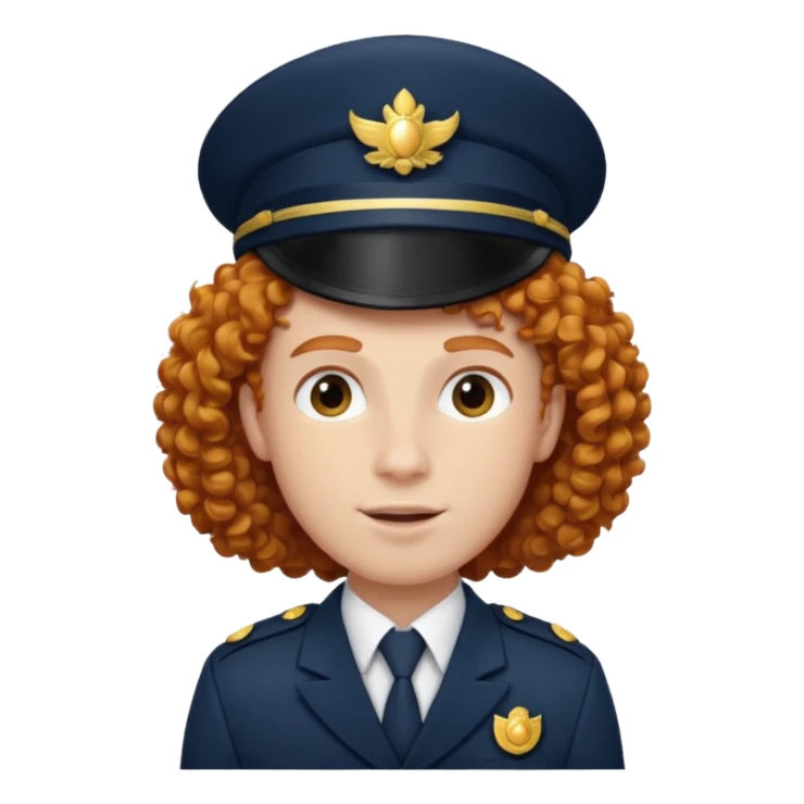 bellboy face big curly hair ginger sticker