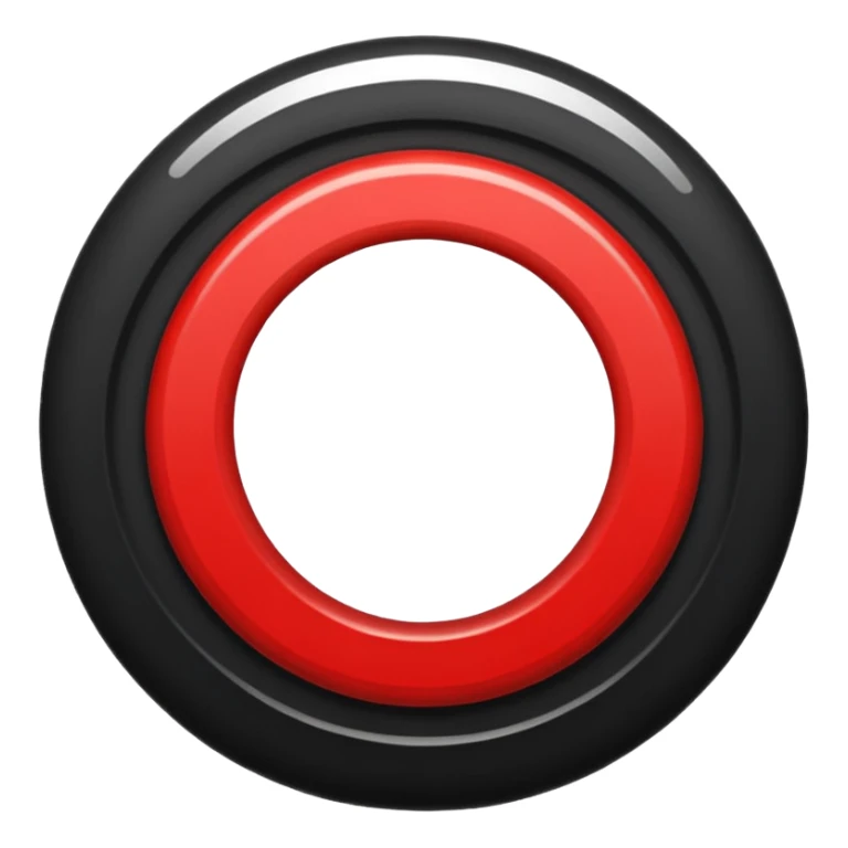 A black circle surrounded by a white circle surrounded by a red circle there should only be 3 rings- smallest circle should be black then white bigger and then red biggesy sticker