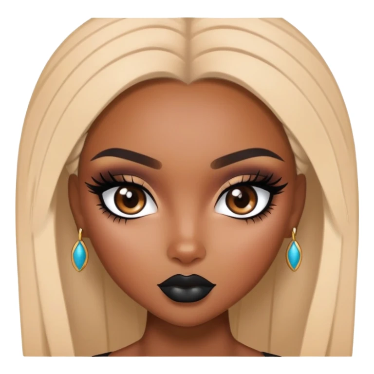 african beauty, pretty eyes, pretty black makeup, pretty bratz baddie sticker