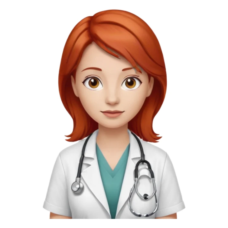 woman, red hair, brown eyes, cardiologist, classic sticker