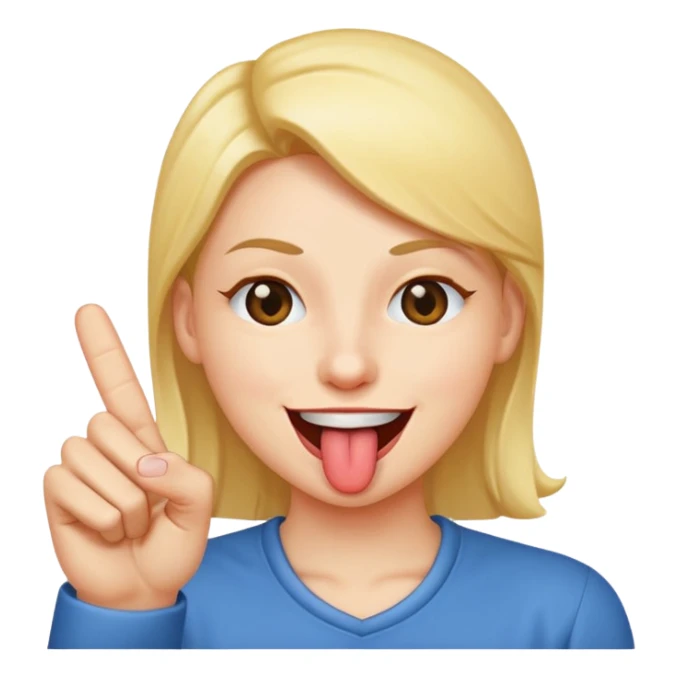 winking face, sticking out tongue, holding up the middle finger sticker