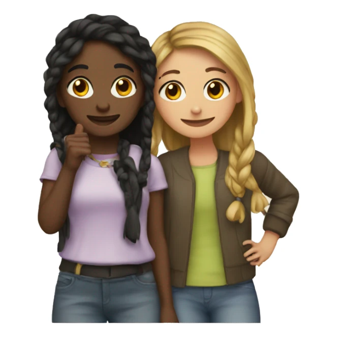 Girl with her bestfriend sticker