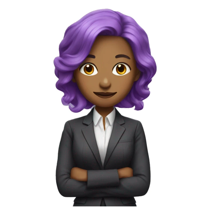 woman with purple hair in suit sticker