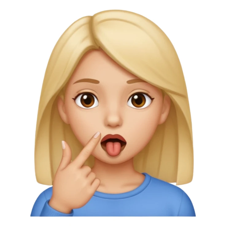 Une fille qui a le bout d’un doigt dans la bouche  sticker