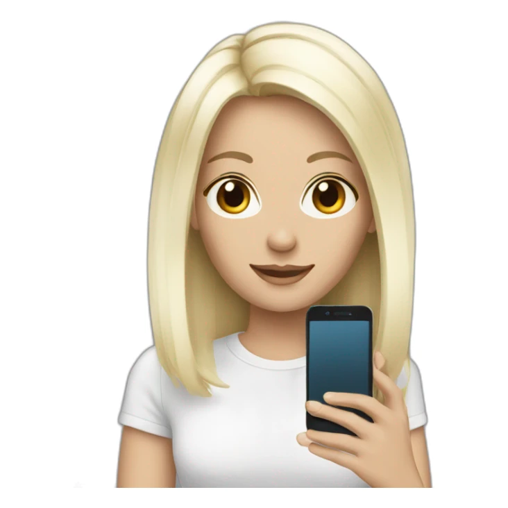white women black hair with smartphone sticker