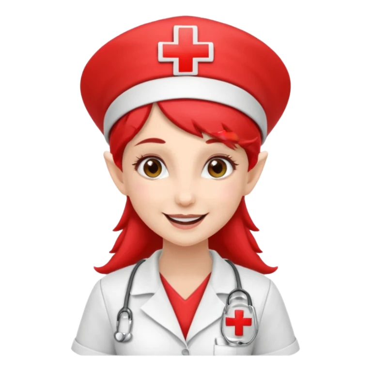 elf nurse with nurse red cross hat sticker