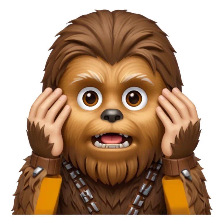   Chubaca con las manos en la cara sorprendido sticker