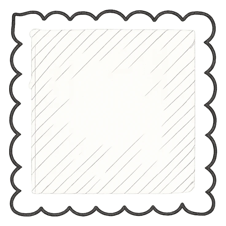 pastel yellow hand-drawn torn paper border with scalloped edge, soft watercolor shading, transparent background, no face, no hands, no legs, no characters sticker