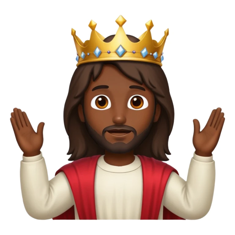 Dark skin christ Jesus with crown flying  sticker