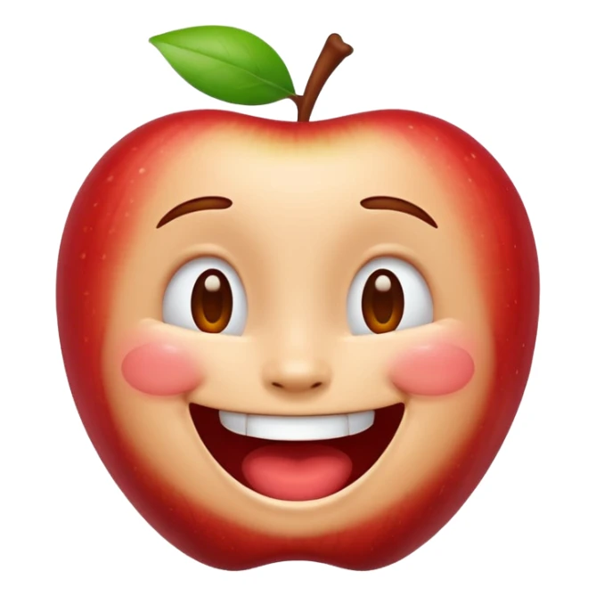 laughing face emoji, joyful and expressive, apple style sticker
