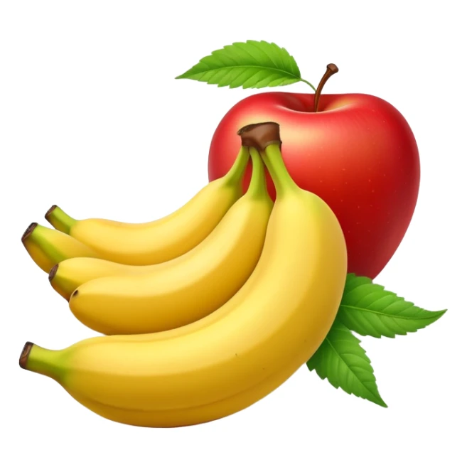 apple and banana together with subtle cannabis leaf accents sticker