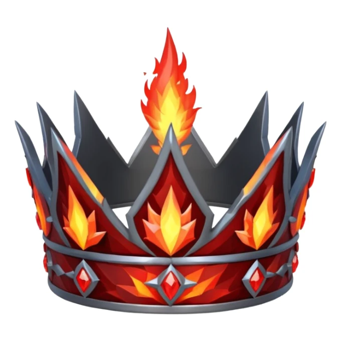 fantasy magic tiara of fire and ash low poly sticker