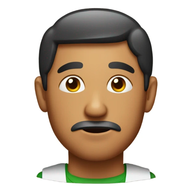 A Hispanic male with a link sausage for a nose. This man is sweating due to working hard in the hot sun.  sticker