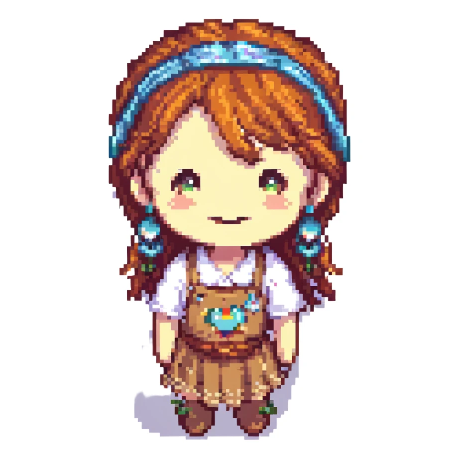 Make Hange Zoe smile in pixel art style with no background. sticker