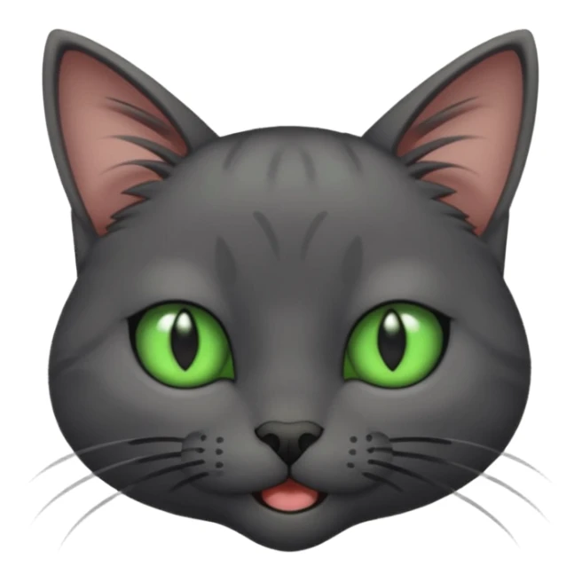 Skinny dark grey cat green eyes is winking sticker
