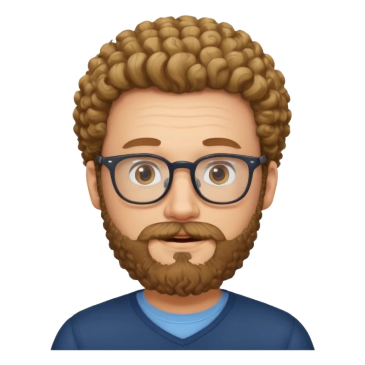 white man with glasses and curly beard sticker