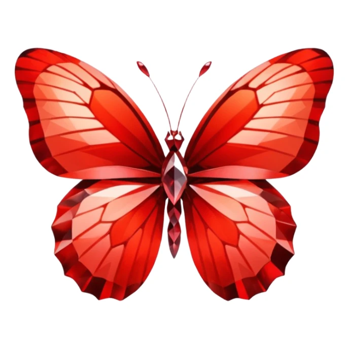red 56-carat diamond shaped as butterfly sticker