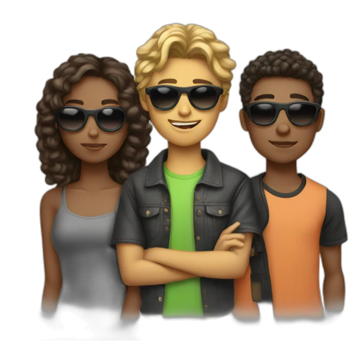 3 teenagers wearing sunglasses looking cool sticker