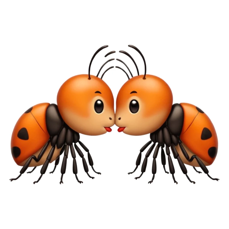 Two little bug cute, Kiss, message "Te amo mi bichin" sticker