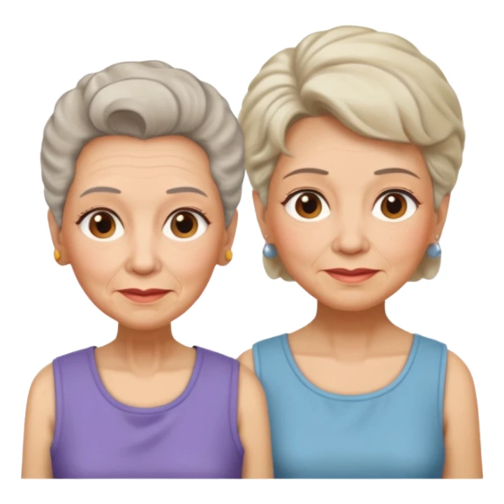Old Women In Sleeveless, different hair sticker