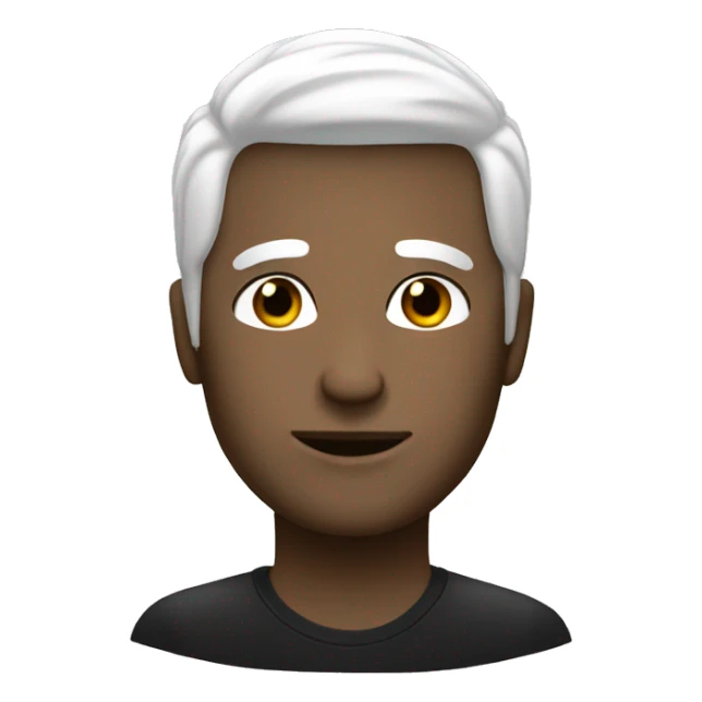 Man white whit hair ans black tiny hairglass sticker