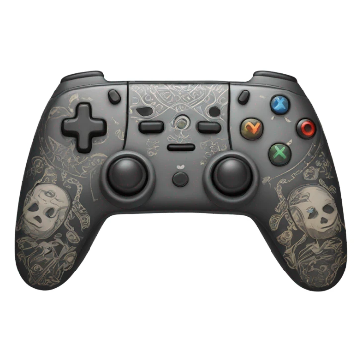 Gaming controller with tattooed sticker
