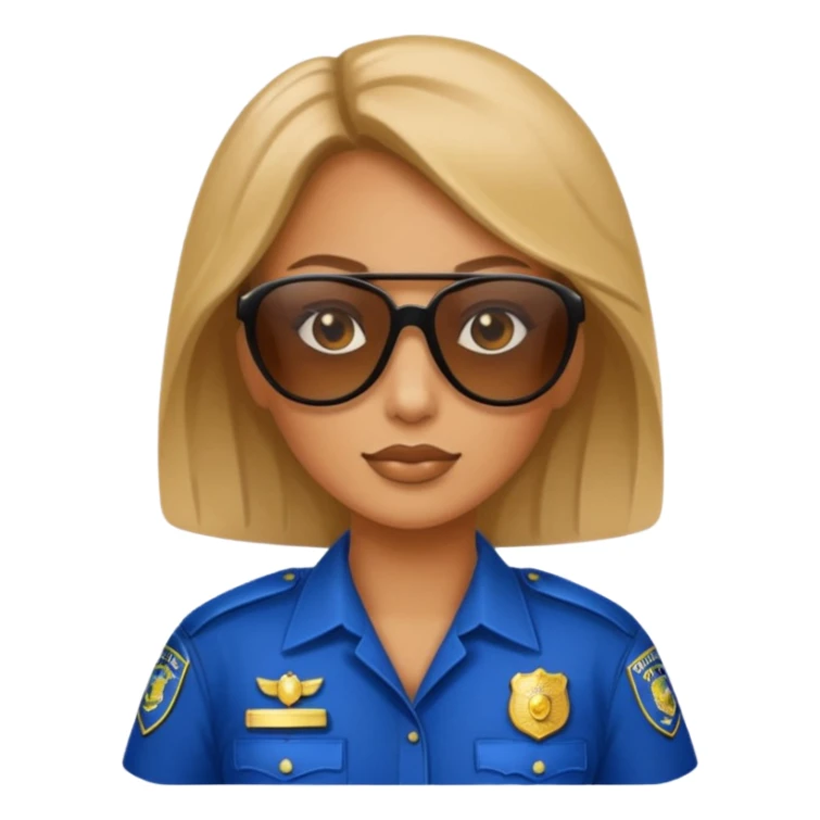 woman police wearing sun glasses sticker