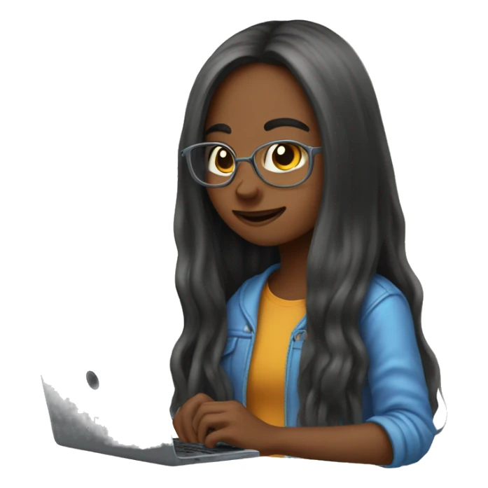 Long hair girl playing switch games cozy  sticker