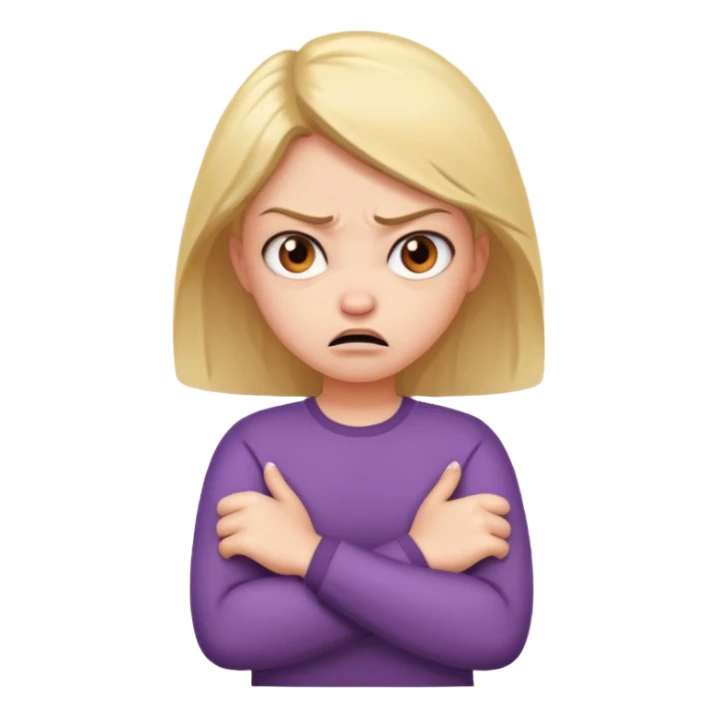 angry girl folding her arms  sticker