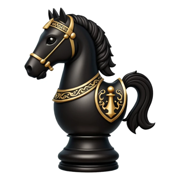 piece of chess knight in black sticker