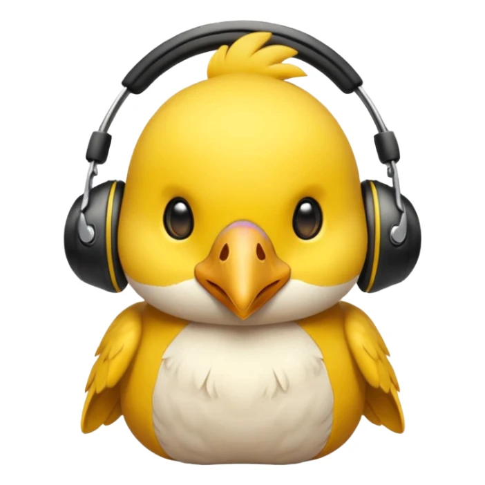 Pollito con cascos gamer enamorado sticker