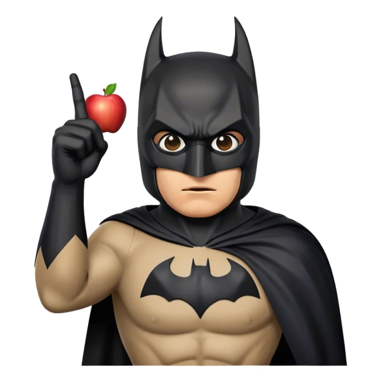 Batman with his mask on Holding up a middle finger, Apple Emoji Style  sticker