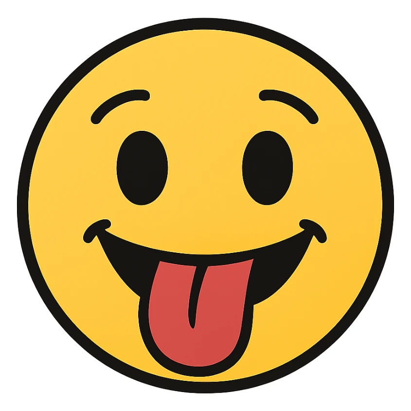 face with tongue out emoji sticker