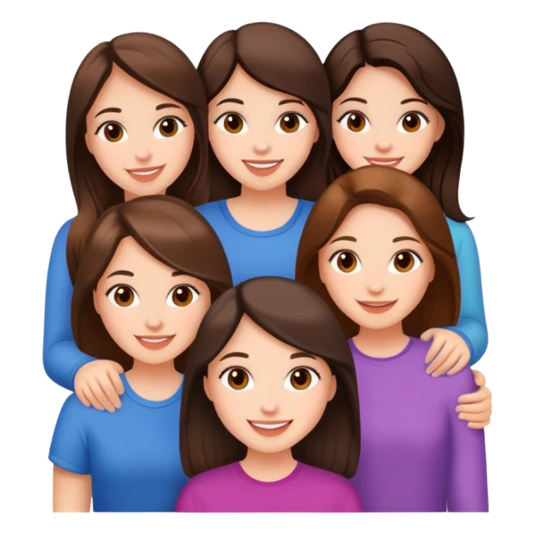 5 happy girls brunette friends  sticker