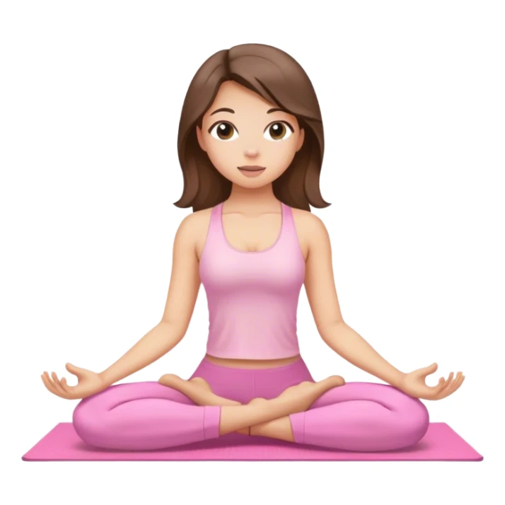 brunette hair down yoga girl light pink clothes  sticker