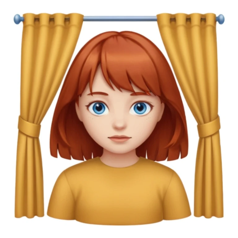 Girl with blue eyes brownish red hair and curtain bangs  sticker