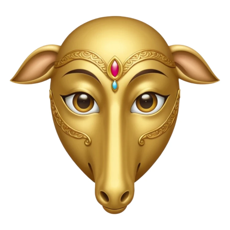 Gold mask covering only eyes with a long nose sticker