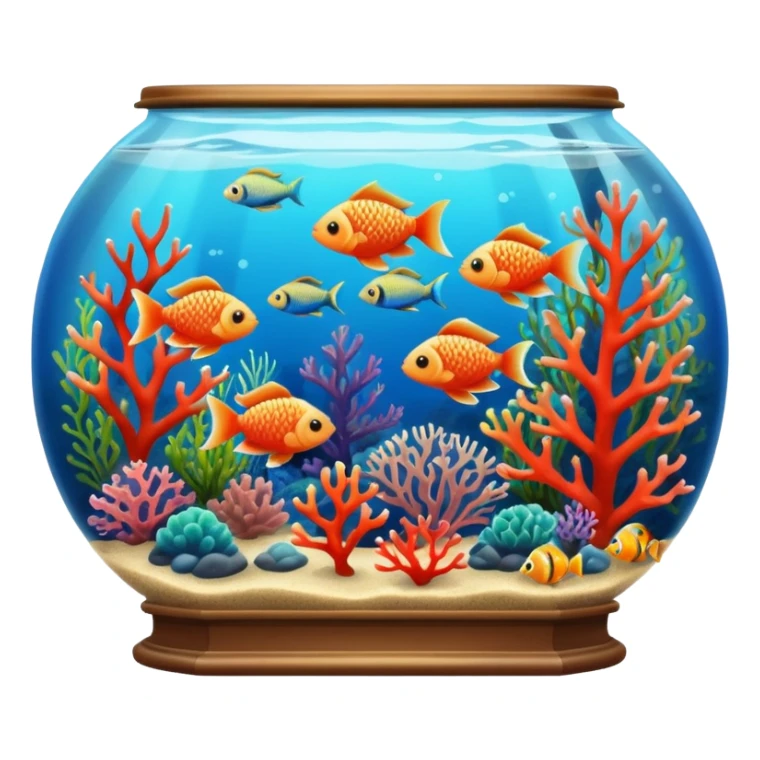 aquarium vintage with fish and coral inside sticker