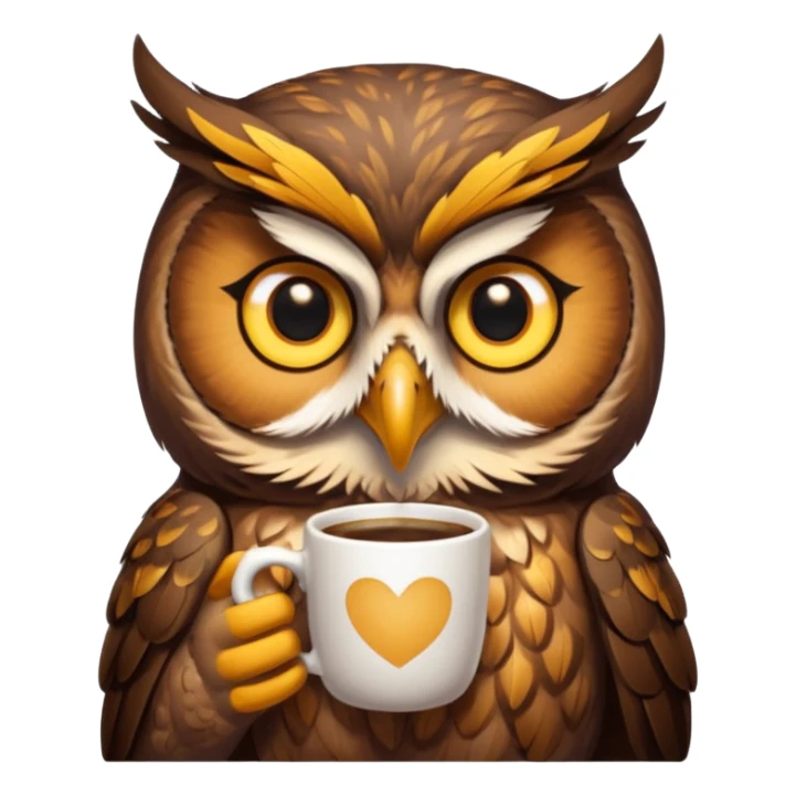 kahve içen baykuş  sticker