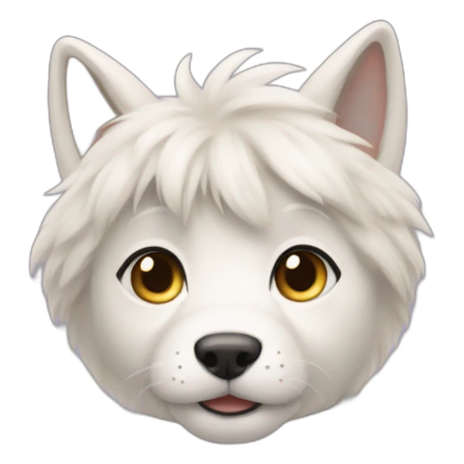 nala if she was a white furry dog sticker