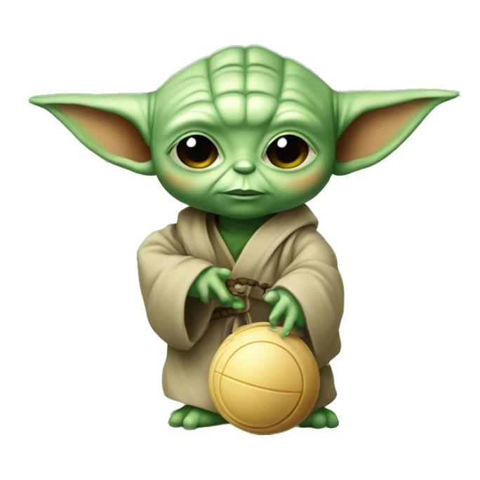 Bébé Yoda avec un yoyo sticker