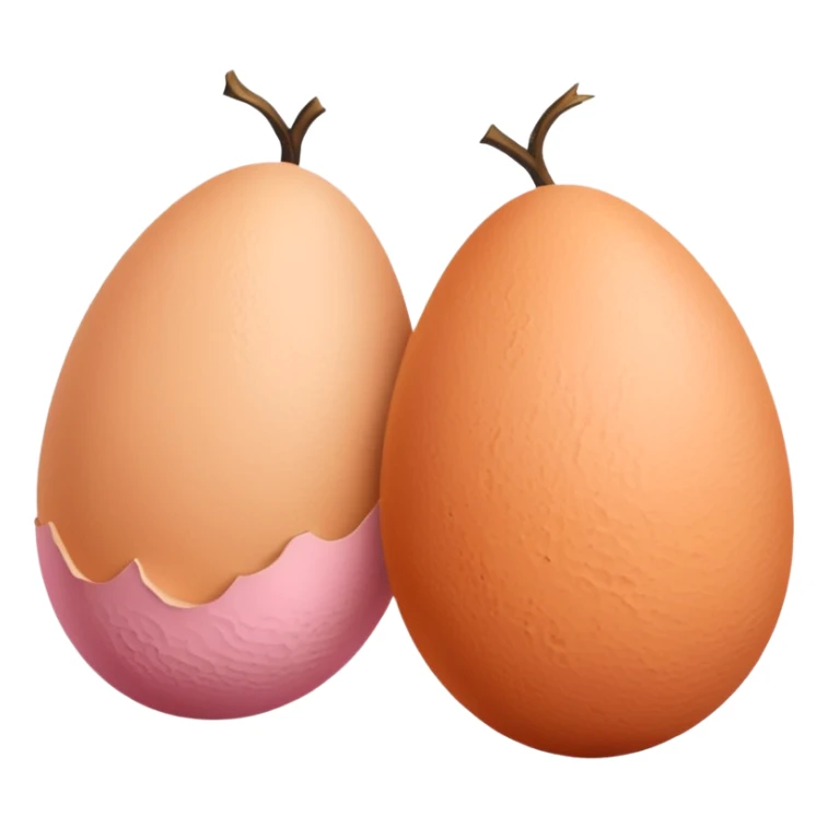 two skin tone peachy beige-pink egg shaped balls/spheres, both same size and same color, add a bumpy, loose, veiny, wrinkly skin texture with folds to both.  sticker