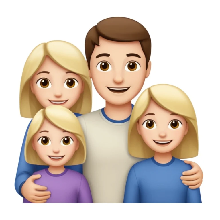 family posing for photo sticker