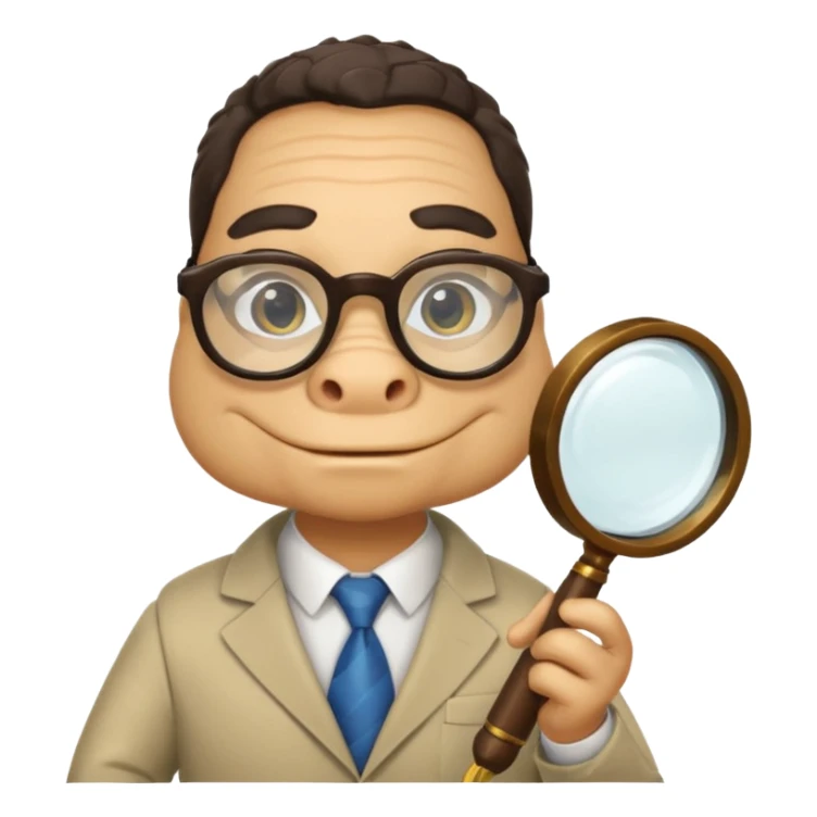 A professor gator with a magnifying glass on a light background sticker