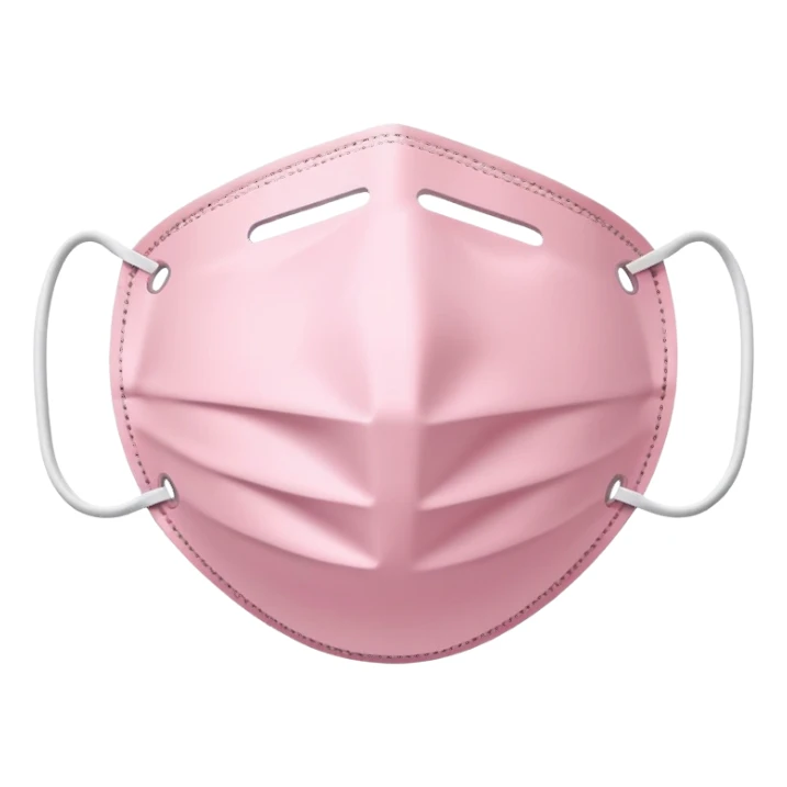 Pale pink surgical face mask isolated on white background, no human, no animal sticker